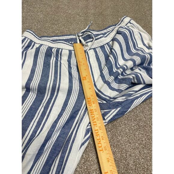 Old navy Womens wide leg pin striped pull on pants sz X-Large linen blend - Picture 7 of 12